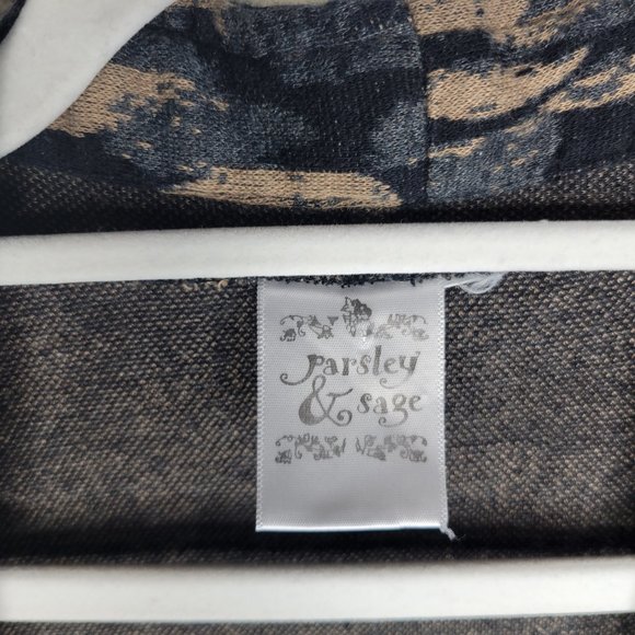 Parsley & Sage Women's Large Cardigan Sweater Vest Sleeveless Brown Black - Picture 4 of 6